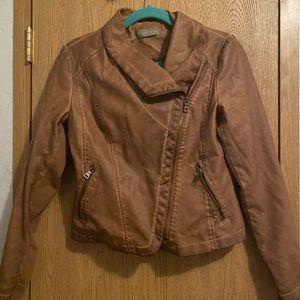 Brown leather jacket
